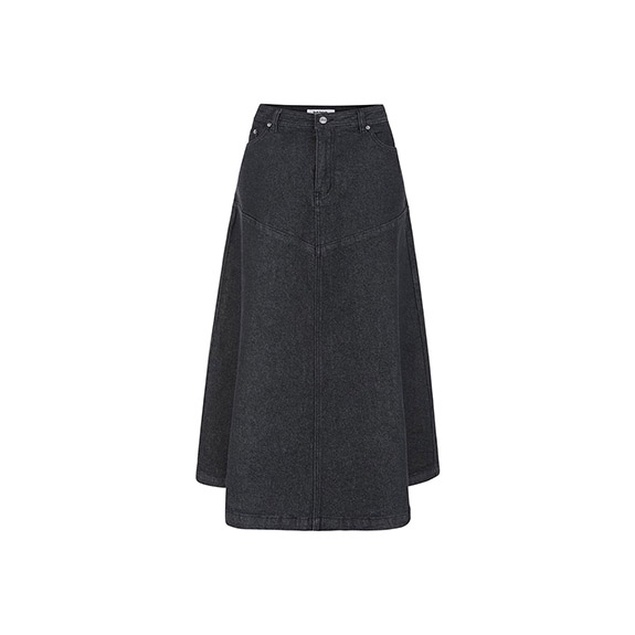 SRJennie Denim Midi Skirt Black