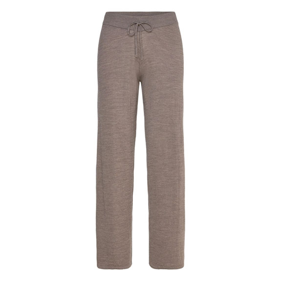 Stickad Byxa Ismaila 4 Merino Brunmelange LEVETE ROOM