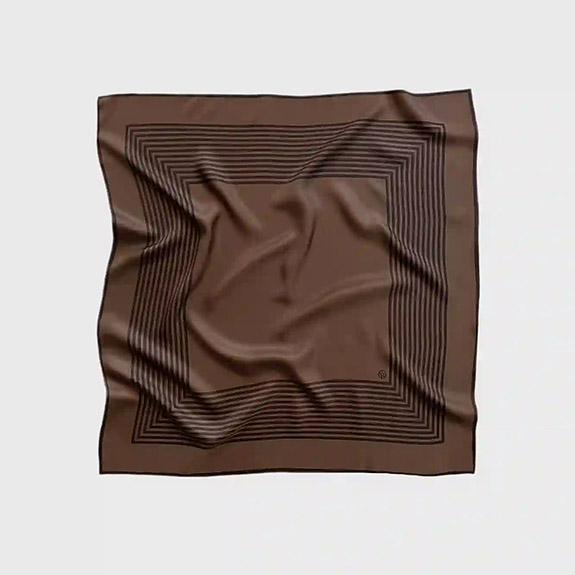 Striped Silk Scarf Borwn LESCARF