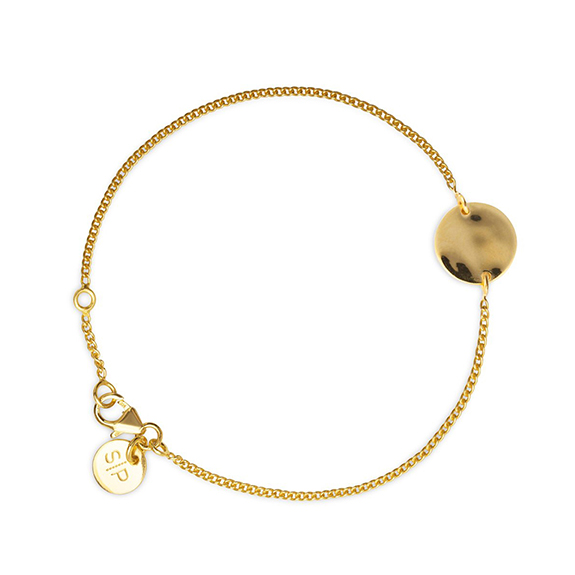 Minimalistica Hammered Circle Bracelet Gold