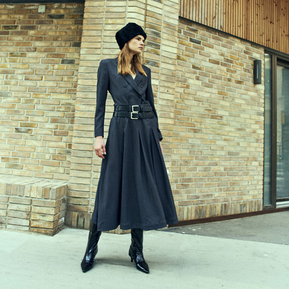 CM Tailor Skirt Belt Grey COPENHAGEN MUSE