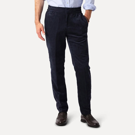 Tech Cord Pants Navy  LESS WORRIES
