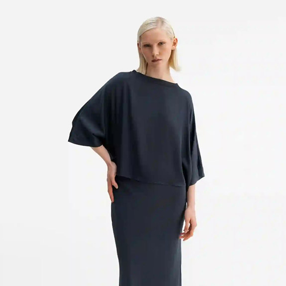 Thea Silk top Bluegrey AHLVAR GALLERY