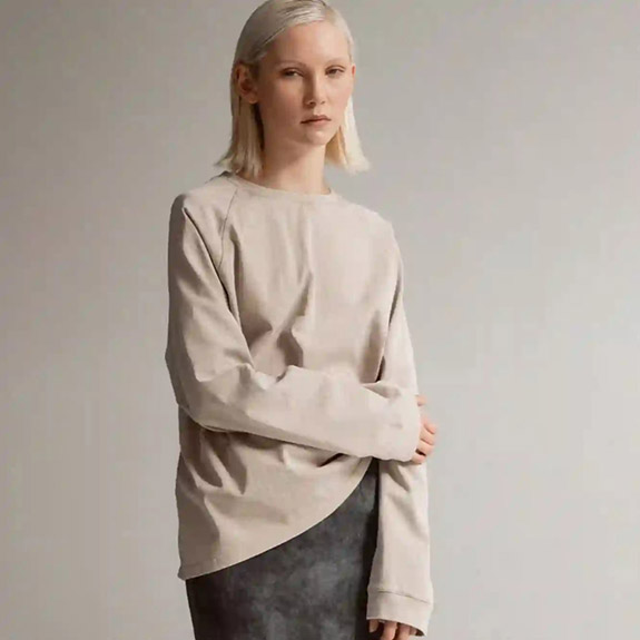 Thelma LS Tee Washed Griege AHLVAR GALLERY