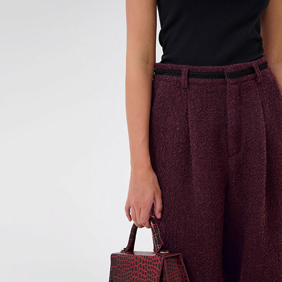 Tweed Byxa Sigrun Aronia Red GESTUZ