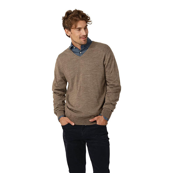 V-Neck Merino Taupe