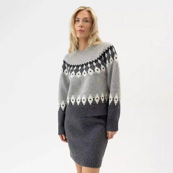 Vigdis Sweater Grey Melange HOLEBROOK