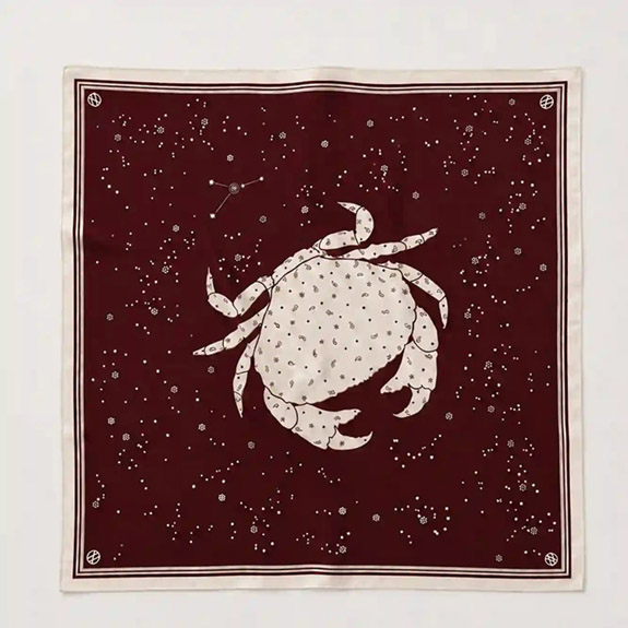 ZODIAC SCARF CANCER RED 65 CM LESCARF