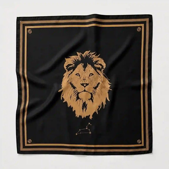 ZODIAC SCARF  LEO BLACK & CAPPUCCINO 65 CM LESCARF
