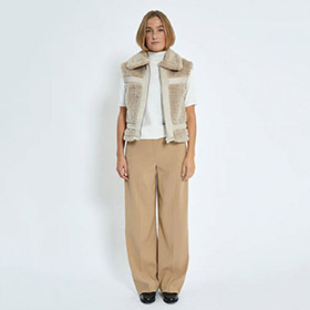 Alda Faux Fur Vest Sand Gray MINUS - bild 2