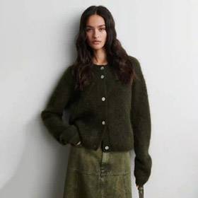 Andrea Knit Cardigan Olive SECOND FEMALE - bild 2