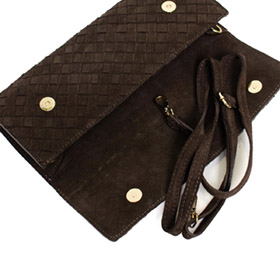 Aosta Kuvert V�ska Suede Dk Brown LATALIA - bild 2