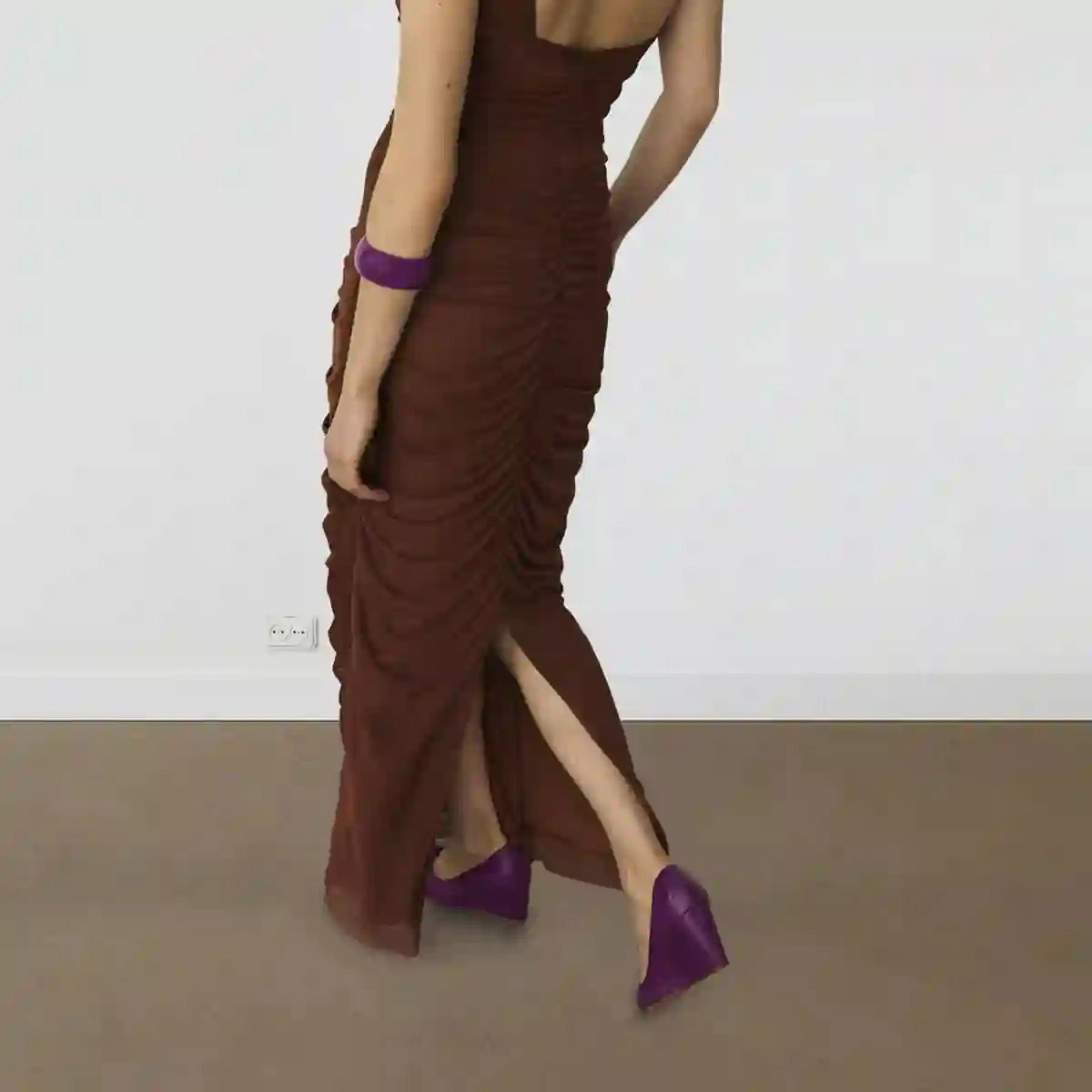 Arles Brown Midi Dress Borwn LAAGAM - bild 3