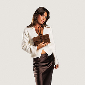 Barletta Clutch Suede Chocolate Brown LATALIA - bild 3