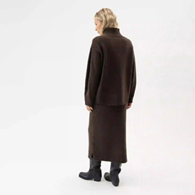Betty Long Skirt Brown Melange HOLEBROOK - bild 2