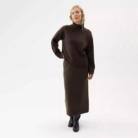Betty Long Skirt Brown Melange HOLEBROOK - bild 1