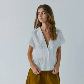 Betty Pleat Shirt White NORR - bild 2
