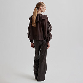 Blus Fria Frill Brown SEOND FEMALE - bild 2