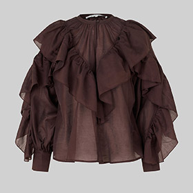 Blus Fria Frill Brown SEOND FEMALE - bild 3