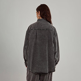 Caddie Denim Shirt Grey NORR - bild 3