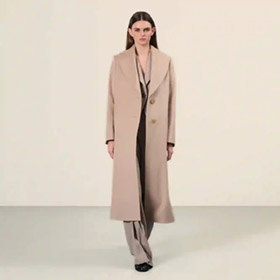 Cashmere Coat Clareta Belt Long Beige SAND - bild 2