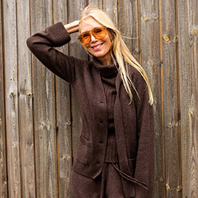Cashmere Kofta Jolina Brun 8DESIGN - bild 2