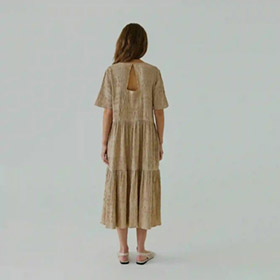 Clara Midi Dress Warm Beige NORR - bild 2