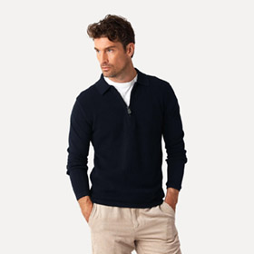 Cotton Half Zip Navy LESS WORRIES - bild 4