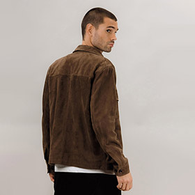 Cruz Suede Overshirt Chocolate URBAN PIONEERS - bild 2