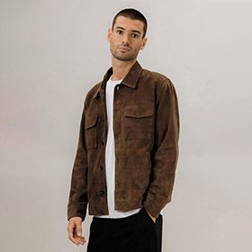 Cruz Suede Overshirt Chocolate URBAN PIONEERS - bild 4