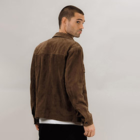 Cruz Suede Overshirt Chocolate URBAN PIONEERS - bild 5