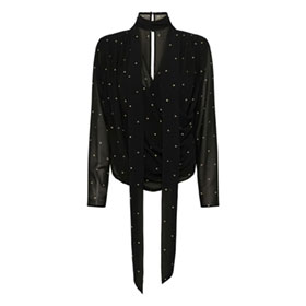 Dorthie P Blouse Khaki Dot Black GESTUZ - bild 2