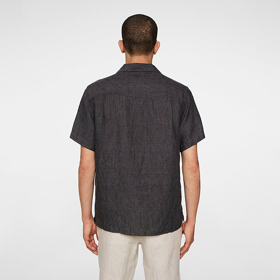Elio Linnen Melange Shirt Black J.LINDEBERG - bild 4