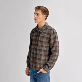 Guido Zip Shirt Blue Check URBAN PIONEERS - bild 2