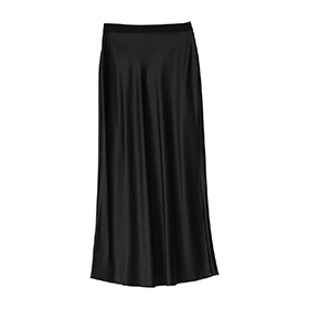 Hana Satinskirt Black - bild 4