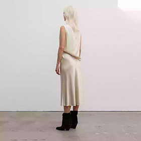 Hana Satin Skirt Creme - bild 2