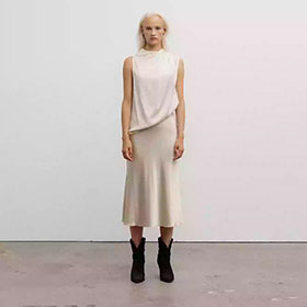 Hana Satin Skirt Creme - bild 3