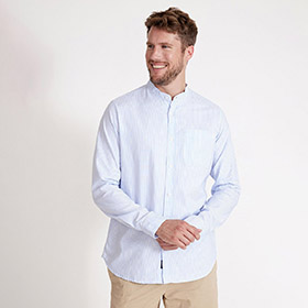 Jan Collarless Shirt Stripe - bild 1