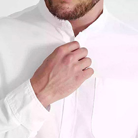 Jan Collarless Shirt White - bild 1