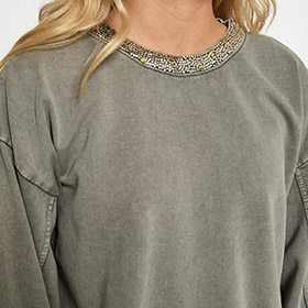 Janice Sweatshirt Grape Leaf PEPPER CORN - bild 2
