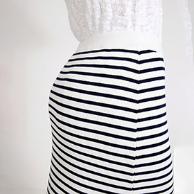 Jasmine Skirt Offwhite/Navy - bild 2