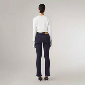 Jeans Mid Waist Bootcut Rinsed SABURO - bild 3