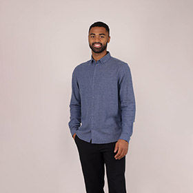 Jon Shirt Navy Herringbone URBAN PIONEERS - bild 3