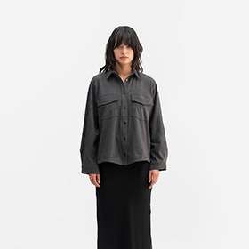 Kaia PU Suede Overshirt Dk Grey AHLVAR GALLERY - bild 2