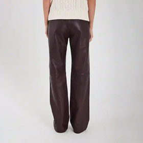 Kathleen Leather Pants Bordeaux NORR - bild 2