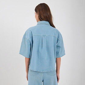 Kenzie Denim Shirt Blue Stripe NORR - bild 2