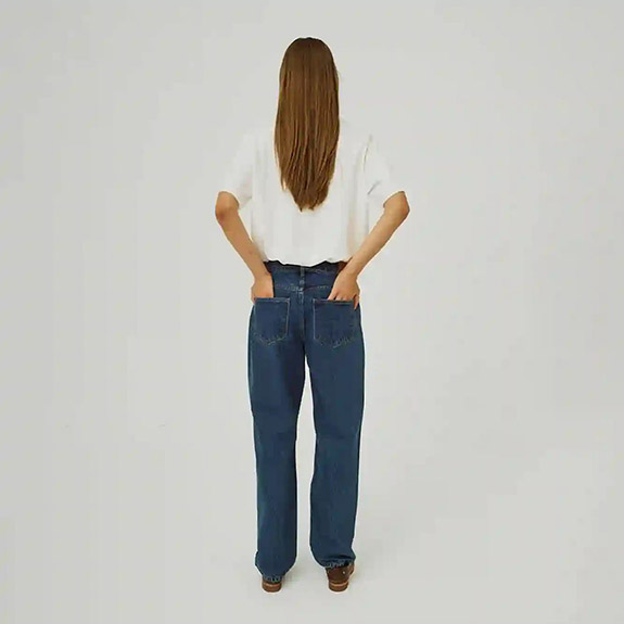 Kenzie relaxed belt jeans Blue Washed NORR - bild 2