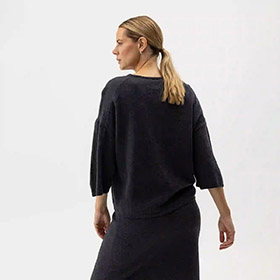 Kristina Top Black Melange  HOLEBROOK - bild 2