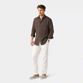 Linen Shirt Dark Brown LESS WORRIES - bild 3