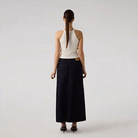 Long Denim Skirt Rinsed SABURO - bild 3